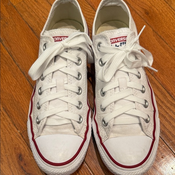 Converse White and Red Canvas Shoes - Picture 1 of 7